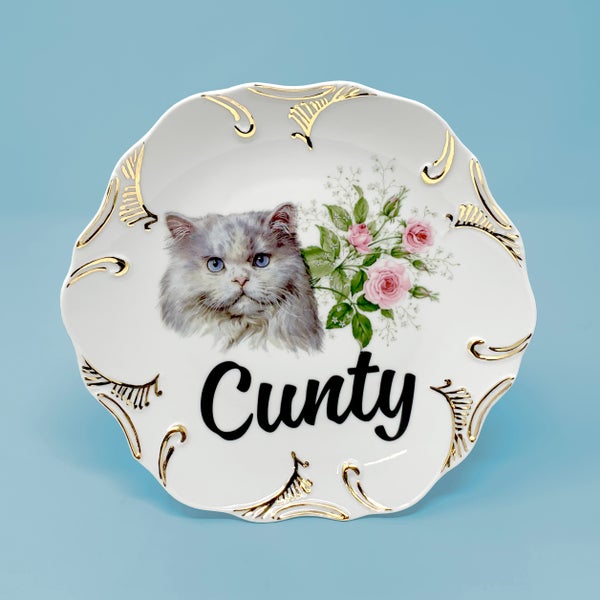 PLATES - PUSSY PLATES WITH 22KT GOLD
